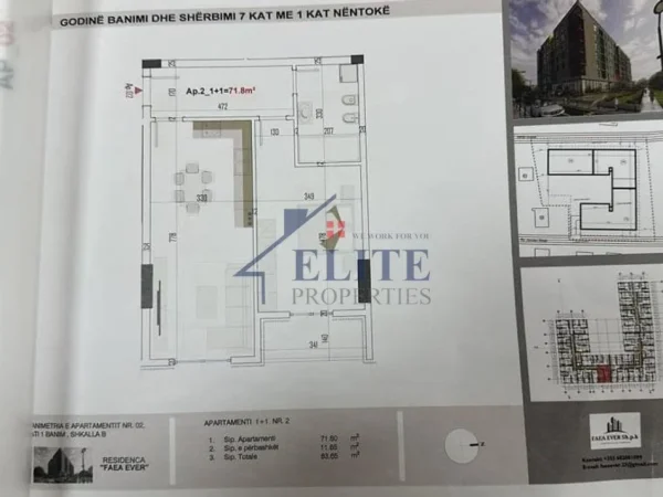 Tirane, shes apartament 1+1+Ballkon Kati 1, 84 m² 100.260 € (Color Splash Paskuqan)