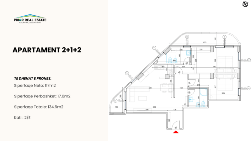 Tirane, shitet apartament 2+1+Ballkon , 118 m² (Liqeni i thate) 2000euro m2
