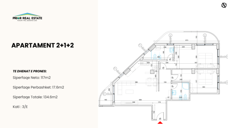 Tirane, shitet apartament 2+1+Ballkon , 118 m² (Liqeni i thate) 2000euro m2