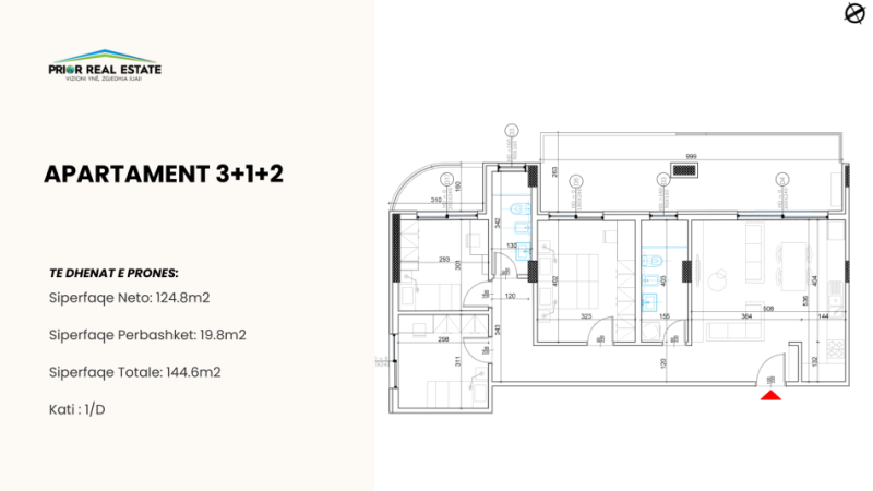 Tirane, shitet apartament 3+1+Ballkon , 145 m² (Liqeni i thate) 2000uro m2