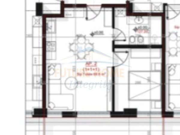 Tirane, shitet apartament 1+1 Kati 1, 55 m² 75.120 € 