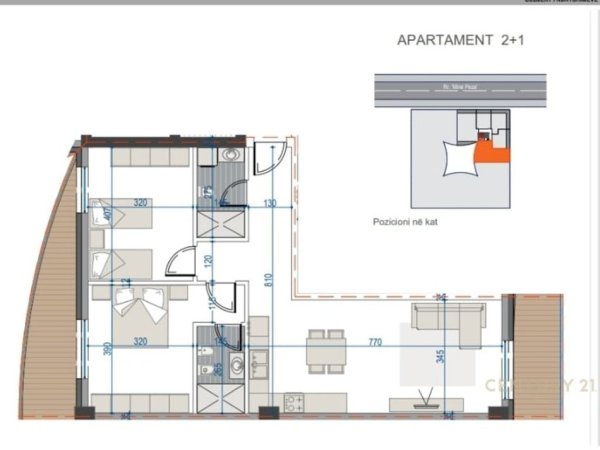 Tirane, jepet me qera zyre Kati 9, 116 m² 900 € (GOLDEN TOWER)