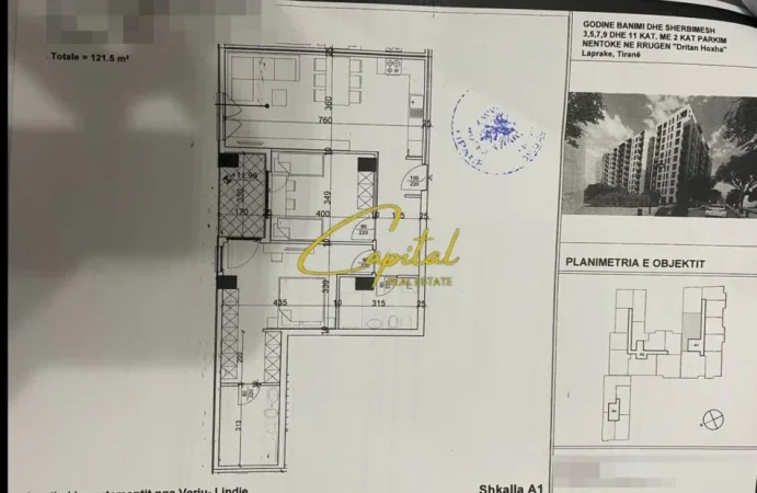 Tirane, shitet apartament 2+1 Kati 4, 121 m² 176.000 € (RRUGA DRITAN HOXHA)