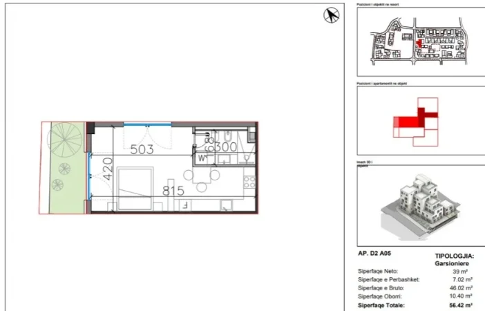 Vlore, shitet apartament 2+1+Ballkon Kati 0, 56 m² 157.976 € (DHERMI)