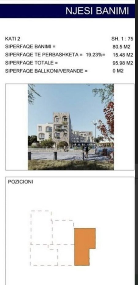 Vlore, shes apartament ne plazh 2+1+Ballkon Kati 2, 96 m² 330.000 € (Radhime)