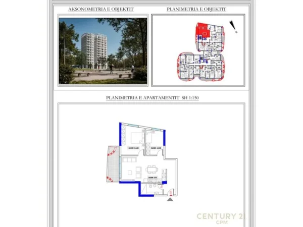 Tirane, shes apartament 2+1+Aneks+Ballkon Kati 6, 100 m² 200.600 € 