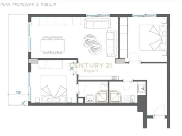 Tirane, shes apartament 2+1+Aneks+Ballkon Kati 8, 97 m² 155.600 € (Laprake)