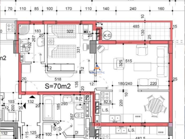 Tirane, shitet apartament 1+1+Ballkon Kati 9, 70 m² 160.000 € (NDODHET PRANE RING CENTER, ZOGU I ZI)