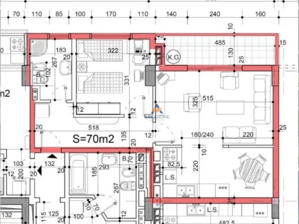 Tirane, shitet apartament 1+1+Ballkon Kati 9, 70 m² 160.000 € (NDODHET PRANE RING CENTER, ZOGU I ZI)