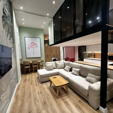 Tirane, shitet apartament duplex 1+1 Kati 0, 55 m² 105.000 € (pallati me Shigjeta)