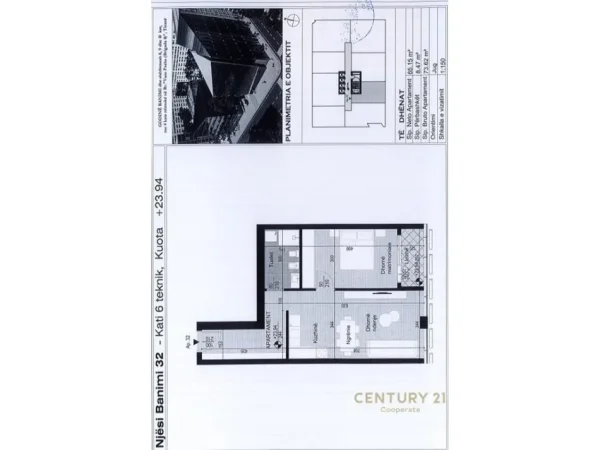 Tirane, shes apartament 1+1+Aneks+Ballkon Kati 7, 74 m² 