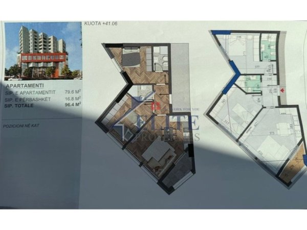 Tirane, shitet apartament 2+1+Ballkon Kati 9, 96 m² 173.520 € (Colonnade Residence, Zogu i Zi)