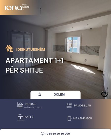 Golem, shitet apartament 1+1 Kati 3, 78 m² 