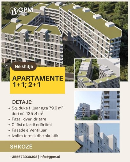 Tirane, shiten  apartamente 1+1 dhe 2+1 ne shitje ne Shkoze