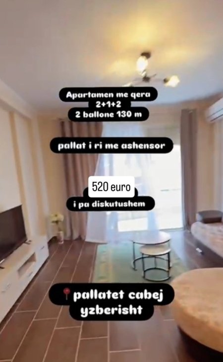 Tirane, jepet me qera apartament 2+1+Ballkon Kati 3, 130 m² 520 € (PALLATET CABEJ)