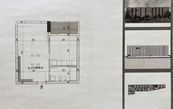 Tirane, shitet apartament 1+1+Ballkon Kati 5, 50 m² 57.800 € (Shehu Construction Paskuqan Klering)
