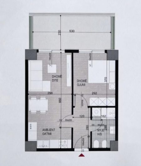 Tirane, shitet apartament 1+1+Ballkon Kati 5, 78 m² 104.500 € (Ish Fusha Aviacionit Okazion 1350€/m2 Klering)