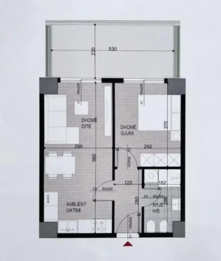 Tirane, shitet apartament 1+1+Ballkon Kati 5, 78 m² 104.500 € (Ish Fusha Aviacionit Okazion 1350€/m2 Klering)