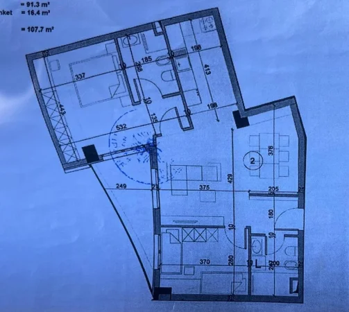 Tirane, shitet apartament 2+1+Ballkon Kati 5, 107 m² 226.170 € (Rruga Karl Gega, Tirane)