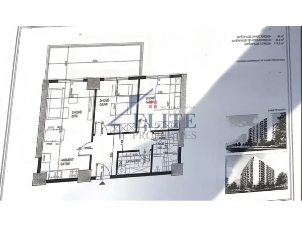 Tirane, shitet apartament 2+1+Ballkon Kati 3, 117 m² 164.500 € (Ish Fusha e Aviacionit)