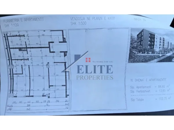 Tirane, shitet apartament 2+1+Ballkon Kati 3, 103 m² 92,475 € (Paskuqan)