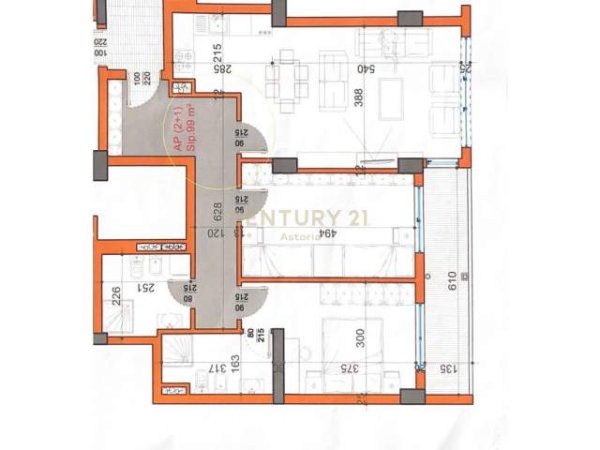 Tirane, shitet apartament 2+1+BLK Kati 2, 113 m² 109.000 Euro (Teodor kemo)