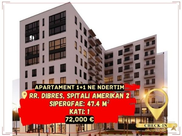 Tirane, shitet apartament 1+1+A+BLK Kati 1, 66 m² 72.000 Euro (Spitali Amerikan 2)
