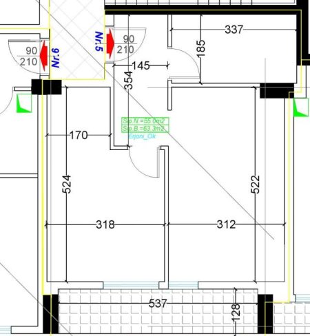 Tirane, shitet 1+1+BLK Kati 6, 63 m² 107.440 Euro (“Rruga e Dibrës”)