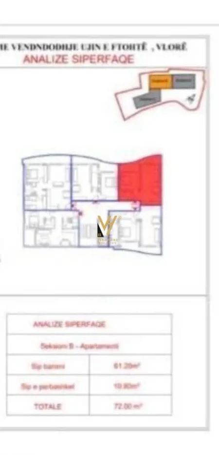 Vlore, shitet apartament 1+1+Ballkon Kati 2, 72 m² 195.000 € (MARINA BAY)