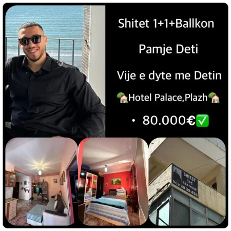 Durres, shitet apartament Kati 3, 79.999 € (PAMJE DETI VIJE E DYTE ME DETIN Hotel Palace ,Plazh)