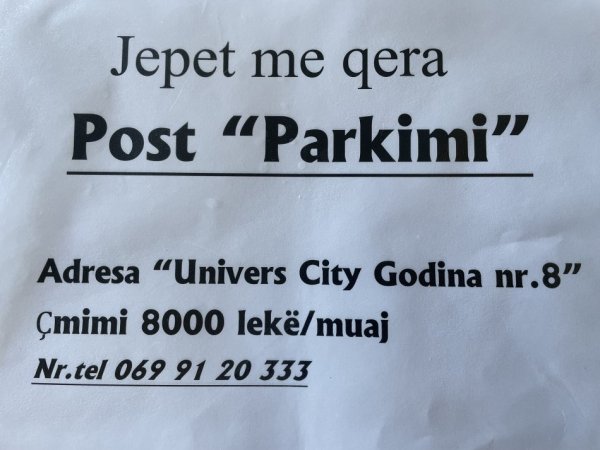 Tirane, jepet me qera garazh | post parkimi 1+1 , 