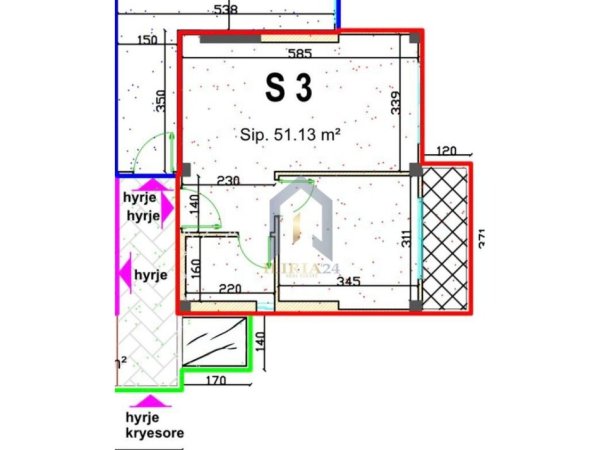 Tirane, shitet apartament 1+1+Ballkon Kati 1, 60 m² 98.450 € (Ali Dem)