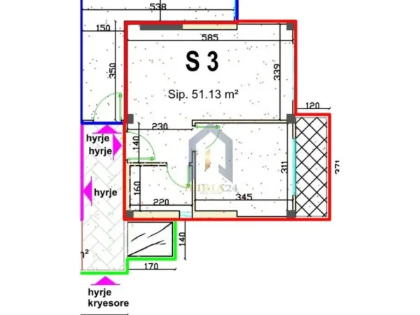 Tirane, shitet apartament 1+1+Ballkon Kati 1, 60 m² 98.450 € (Ali Dem)