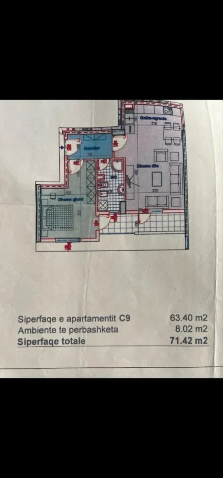 Tirane, shitet apartament 1+1+Ballkon Kati 3, 72 m² 110.000 € (YZBERISHT)