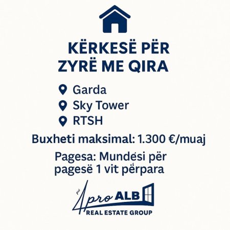 📢 KËRKESË PËR ZYRË ME QIRA