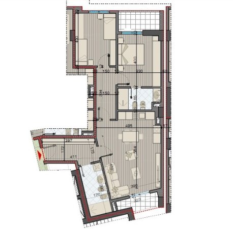 Tirane, shitet apartament 2+1+BLK Kati 9, 111 m² 100.044 Euro (Vila L)