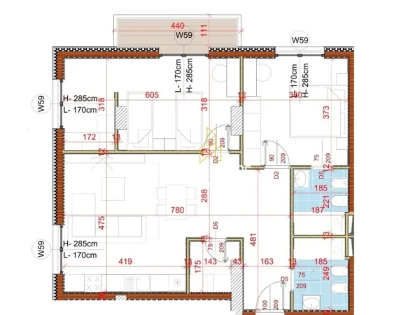 Tirane, shitet apartament 2+1 Kati 3, 108 m² (Tiran golden gate)