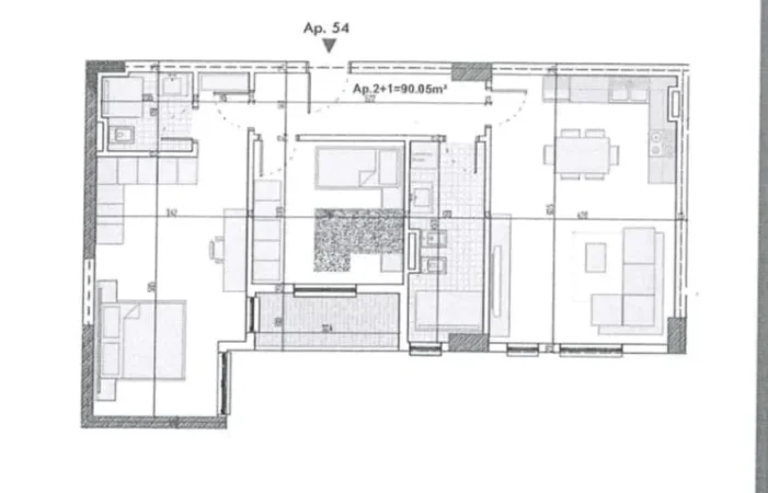 SHITET APARTAMENT  2+1 NE PASKUQAN   101.000 €