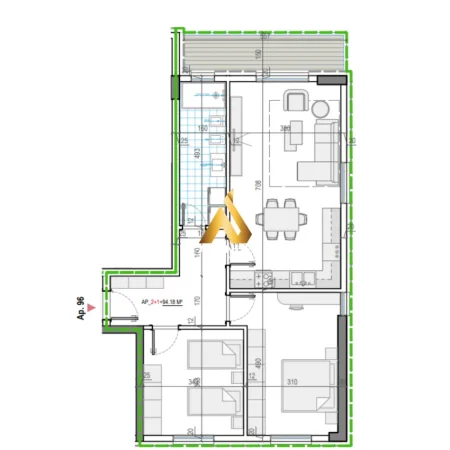 Tirane, shitet apartament 2+1+Ballkon Kati 3, 108 m² 92.500 € (bulevardi blu)