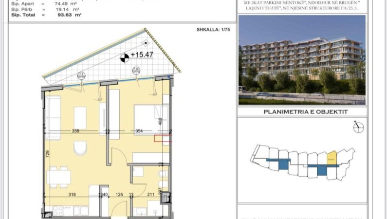 Tirane, shitet apartament 1+1+Ballkon Kati 4, 93 m² 248.000 € (LIQENI THATE)