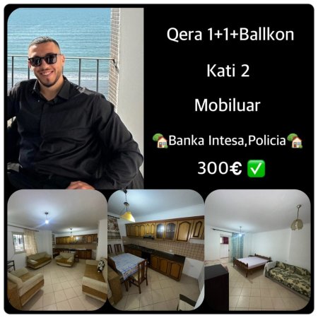 Durres, jepet me qera apartament 1+1+Ballkon Kati 1, 76 m² 300 € (Qera Apartament Sistemin 1+1 me ballkon Policia,Tek Banka Intesa San Paolo • 300€ +355 069 20 39 456 • pallat i ri me ashensor kati 1 Banim i dyti nga toka • Mobiluar (Mun...