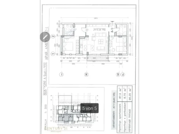 Tirane, shitet apartament 2+1 Kati 7, 98 m² 145.000 € (Yzberish)