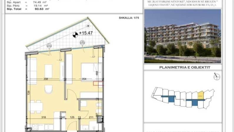 Tirane, shitet apartament 1+1 Kati 4, 94 m² 248.000 € 