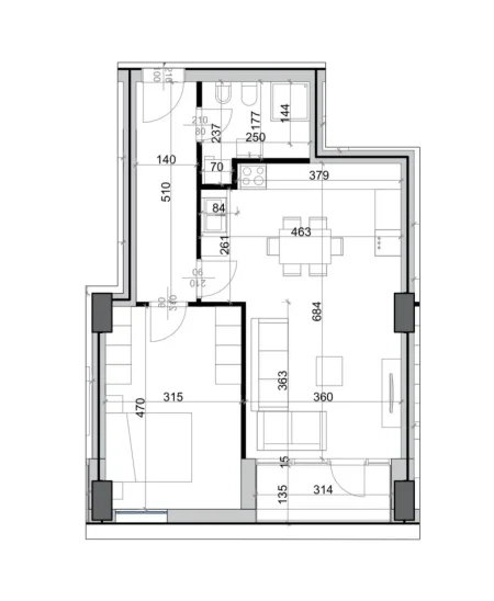 Tirane, shitet apartament 1+1+Ballkon Kati 1, 76 m² 215.000 € (Rruga tish dahija)