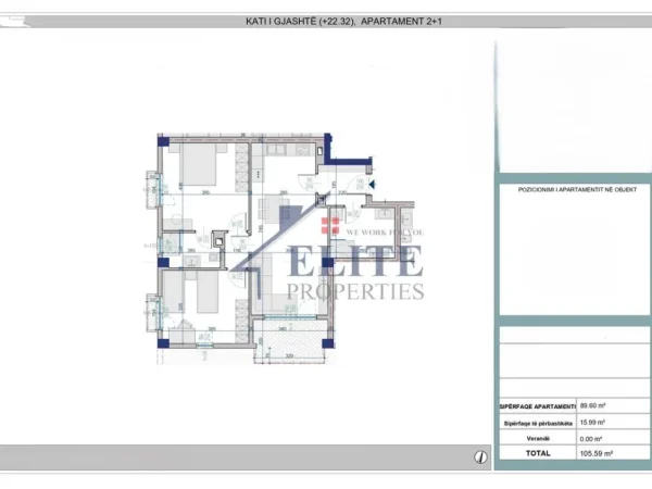 Tirane, shitet apartament 2+1+Ballkon Kati 6, 106 m² 116.149 € (Paskuqan)