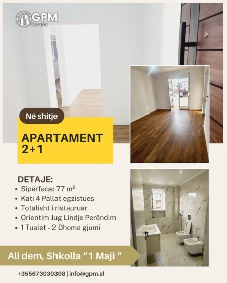 Tirane, shitet apartament 2+1 ne Ali Dem  Kati 4, 77 m² 155.000 €