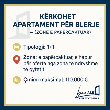 🏠KERKOHET APARTAMENT PËR BLERJE – TIRANË (ZONË E PAPËRCAKTUAR) 📍