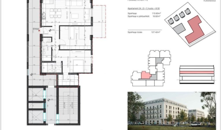 Tirane, shitet apartament 2+1+Ballkon Kati 2, 127 m² 205.000 € (SAUK)