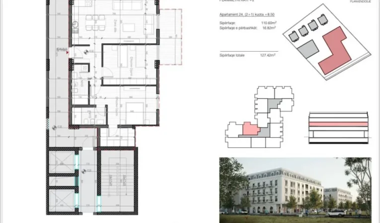 Tirane, shitet apartament 2+1+Ballkon Kati 2, 127 m² 205.000 € (SAUK)
