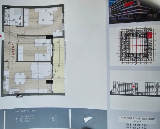 Tirane, shitet apartament 2+1+Ballkon Kati 4, 92 m² 94.000 € (Qtu Univers City)